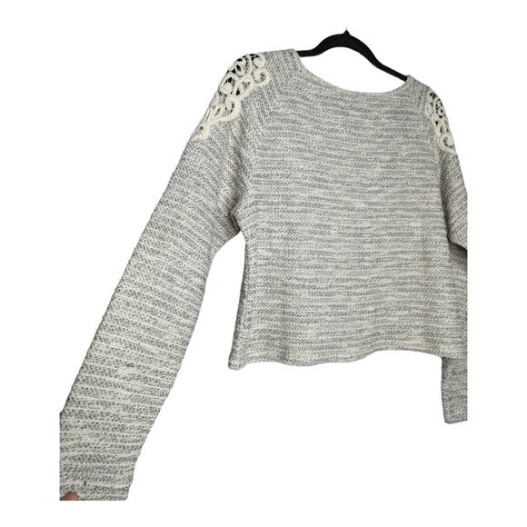 INC International Concepts Womens Light Gray XL Crop Top Knit Shirt Lace Sweater - Picture 6 of 6